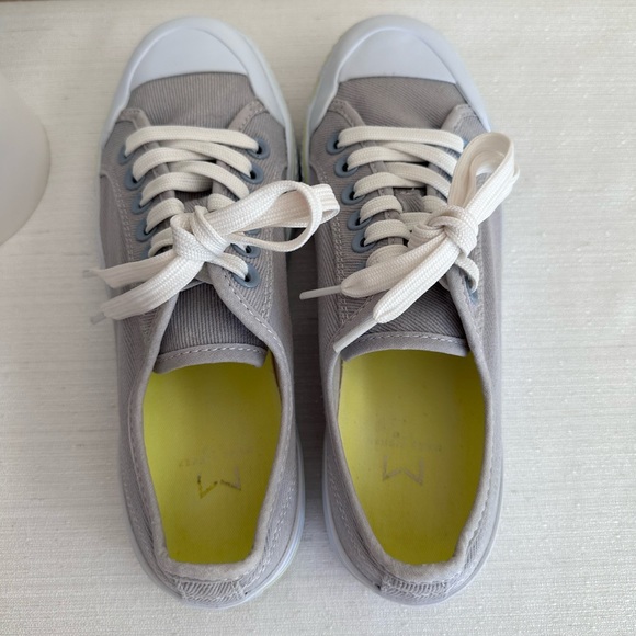 Marc Fisher Blue Rammy Gray Canvas Lace Up Platform Sneakers Women’s 7.5M - Picture 8 of 13
